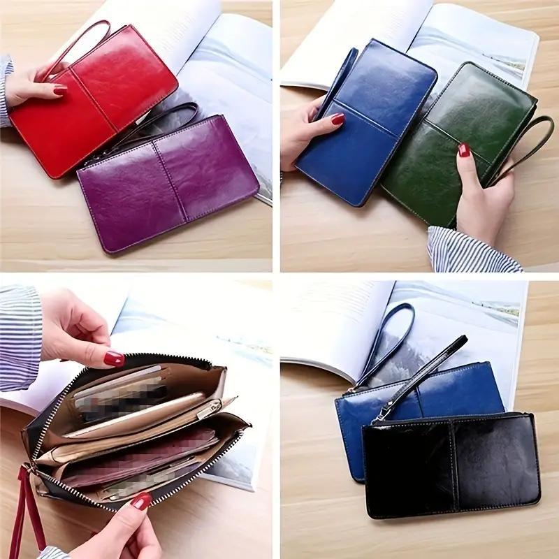 👛Large Capacity Zipper Wallet – Multi-Card Slots, Holds Phone, Cash & ID, All-in-One for Daily Outings
