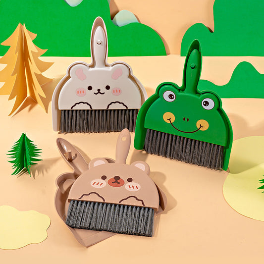 Cartoon Mini Broom and Dustpan Set for Desktop Cleaning