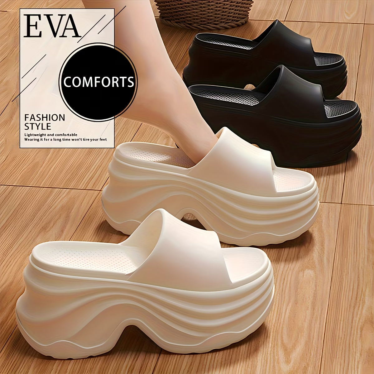 Women's Elegant Thick-Sole EVA Slippers - 8cm Height Increase