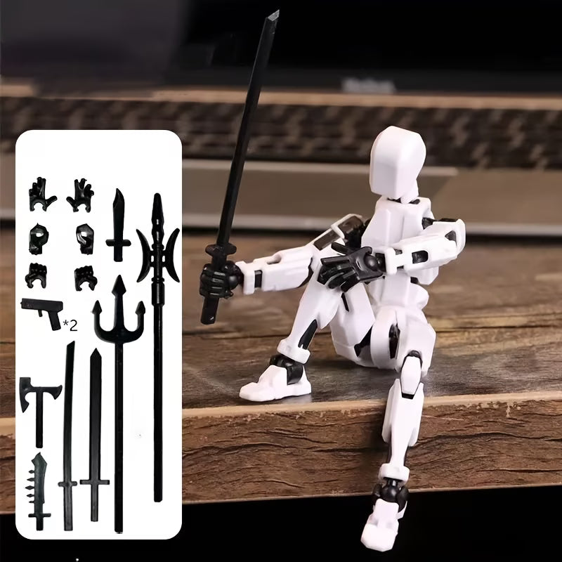 DIY Buildable Articulated Action Figure Toy with Movable Joints