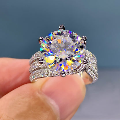 5-Carat Super Sparkling Pigeon Egg Imitation Moissanite Ring