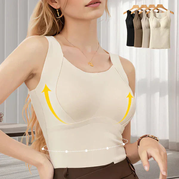Women's Thermal Tank Tops With Built-in Bra，Suitable for autumn and winter