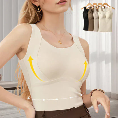 Women's Thermal Tank Tops With Built-in Bra，Suitable for autumn and winter