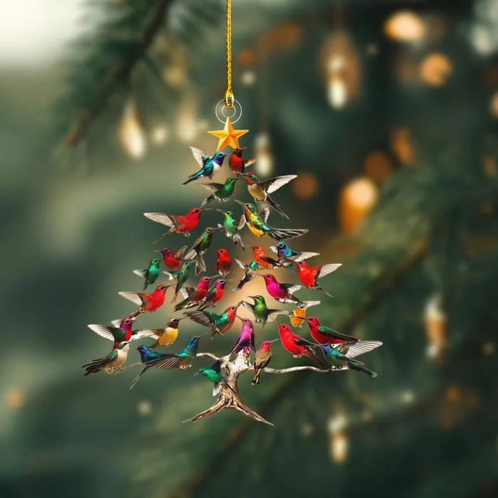 Hummingbird/Guitar Christmas Tree Ornament