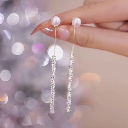 Pearl Dangle Earrings | Dangle Diamond Earrings