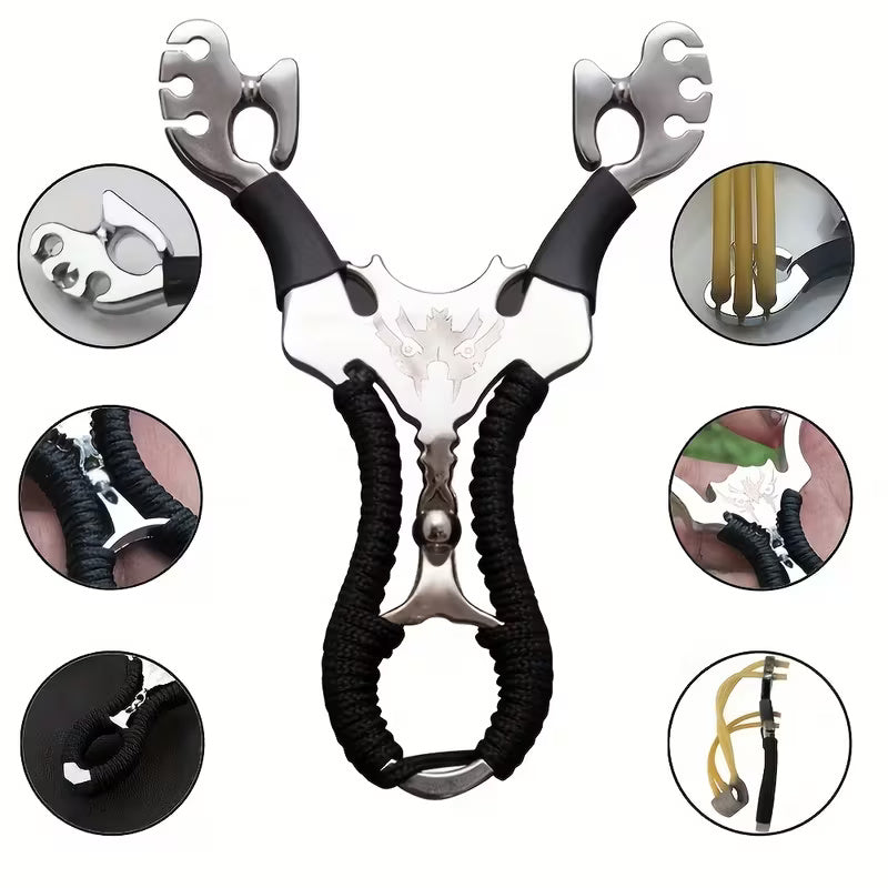 High power aluminum alloy slingshot with rubber band