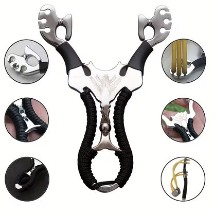 High power aluminum alloy slingshot with rubber band