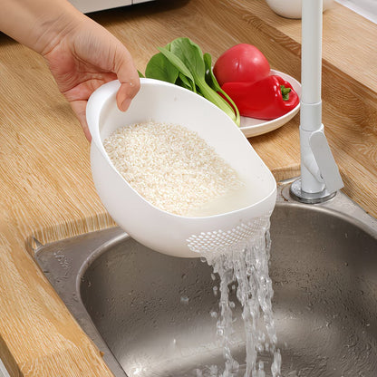 Rice Washing Draining Basket Kitchen Vegetable Fruit Washing Basket