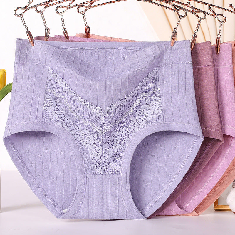 High-Waist Shaping Plus-Size Lace Panties