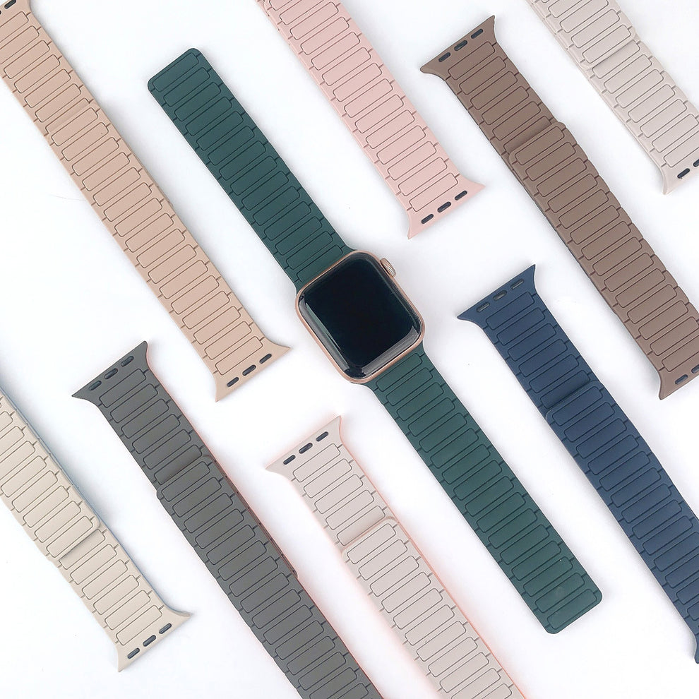 Silicone Magnetic Loop Watch Band For Apple Watch – Elitebaz