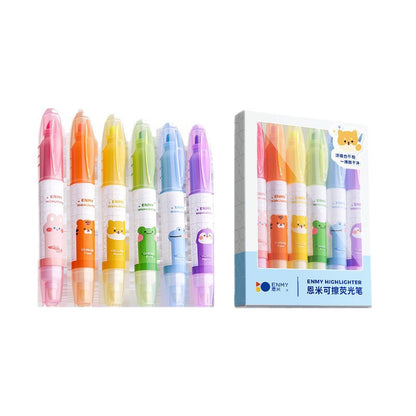 🖍️ENMY Erasable Morandi Highlighters – Pastel Macaron Colors, Large Capacity, Smudge-Free Note-Taking Essential