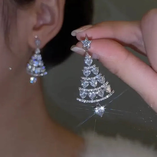 Shiny Christmas Tree Earrings
