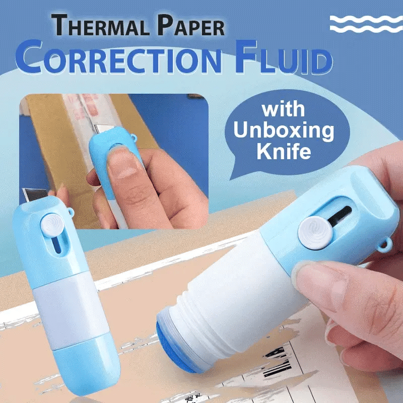 Correction Fluid & Box Opener – Erase Info, Open Boxes