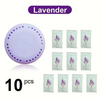 10-Pack Adhesive Solid Air Fresheners, Odor Eliminator for Bathrooms, Aromatherapy for Bedrooms, Closets, Cars, and Home Toilets