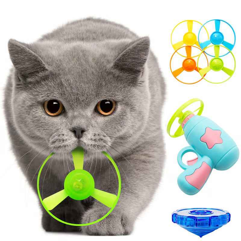 🐱Interactive LED Flying Disc Launcher – Disc & Spinning Top 2-in-1, for Cats & Dogs