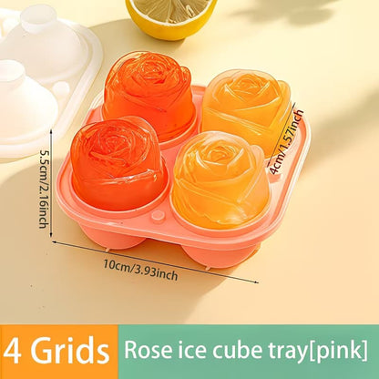 🌹🧊  Rose-Shaped Food-Grade Silicone Ice Mold