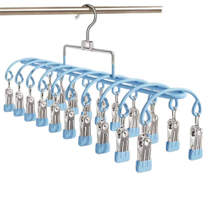 Stainless Steel Clothes Drying Hanger with 20 Metal Clips