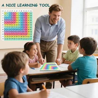 12x12 Multiplication Table Board Game – Portable Math Practice and Learning Toy for Kids