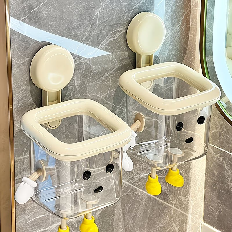 Dopamine Suction Wall-Mounted Storage Box, Minion Draining Shelf for Bathroom & Kitchen