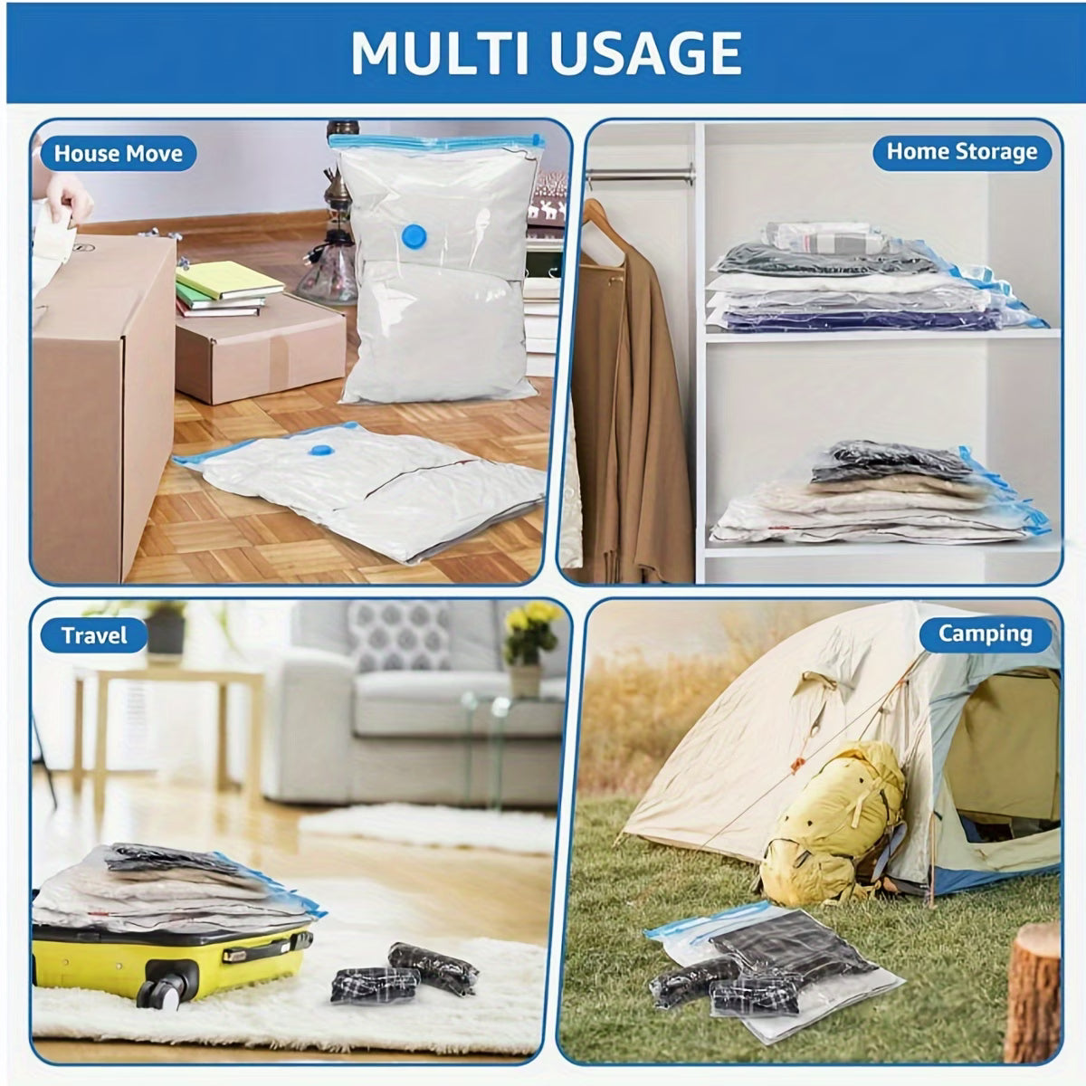 High Quality——Vacuum Storage Compression Bags (with Manual Air Pump), Dustproof & Moisture-Resistant—Save Home Space