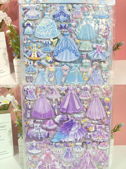 Double-layer 3D Princess Dress Up Stickers-Children's Dress Up Game
