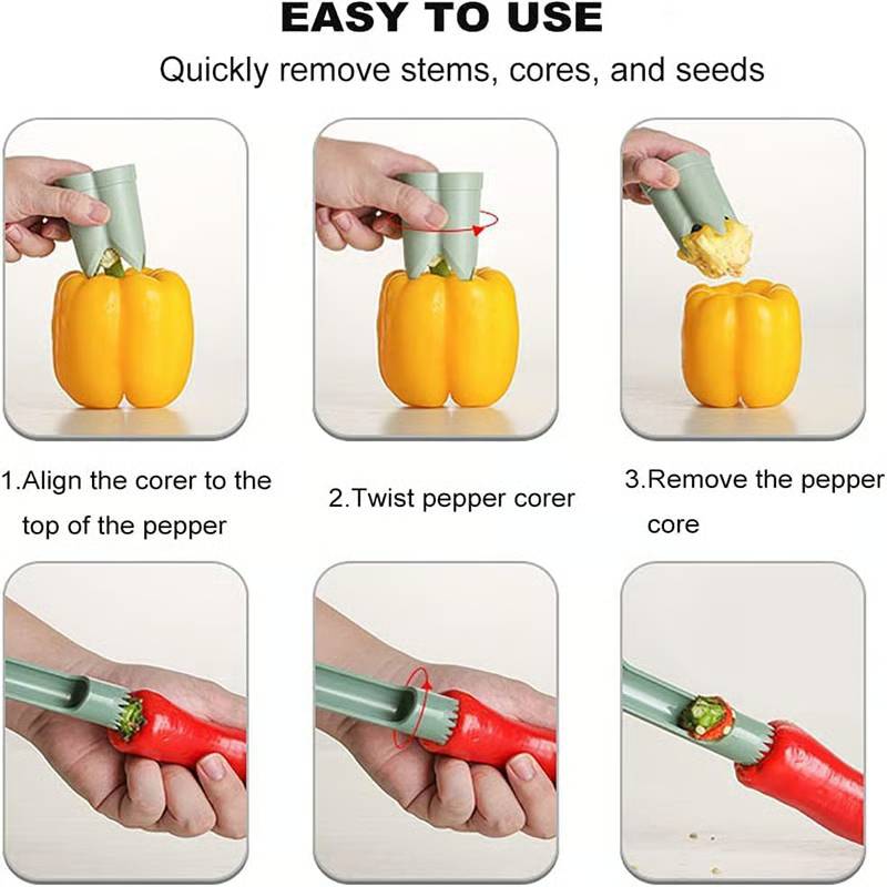 2-in-1 Pepper Corer – One Press, No Mess