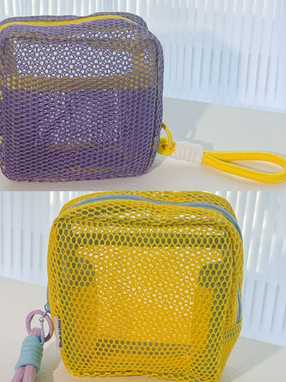 ডোপামিন রঙের গ্রিড স্টোরেজ ব্যাগ 