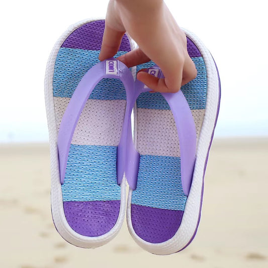 Women's colorful thick-soled flip-flops, beach slippers, non-slip