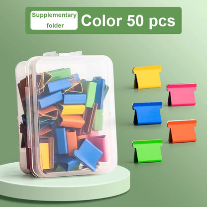 Reusable push clip tool + fixing clip to secure paper without damaging documents