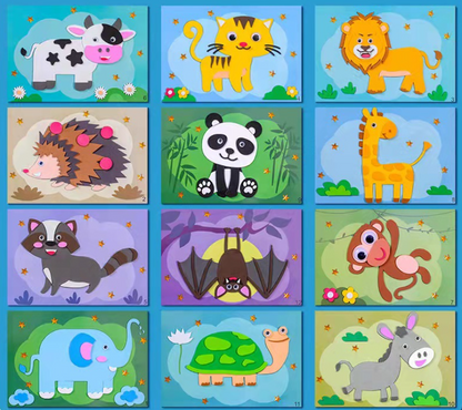 【12PCS】High-quality 3D sticker painting, children's craft materials kit, educational toy