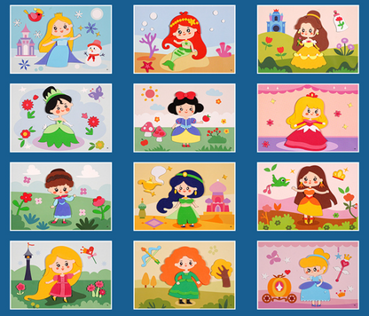 【12PCS】High-quality 3D sticker painting, children's craft materials kit, educational toy