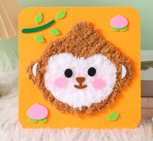 Children's educational hand-threading painting, creative cartoon yarn painting, material package