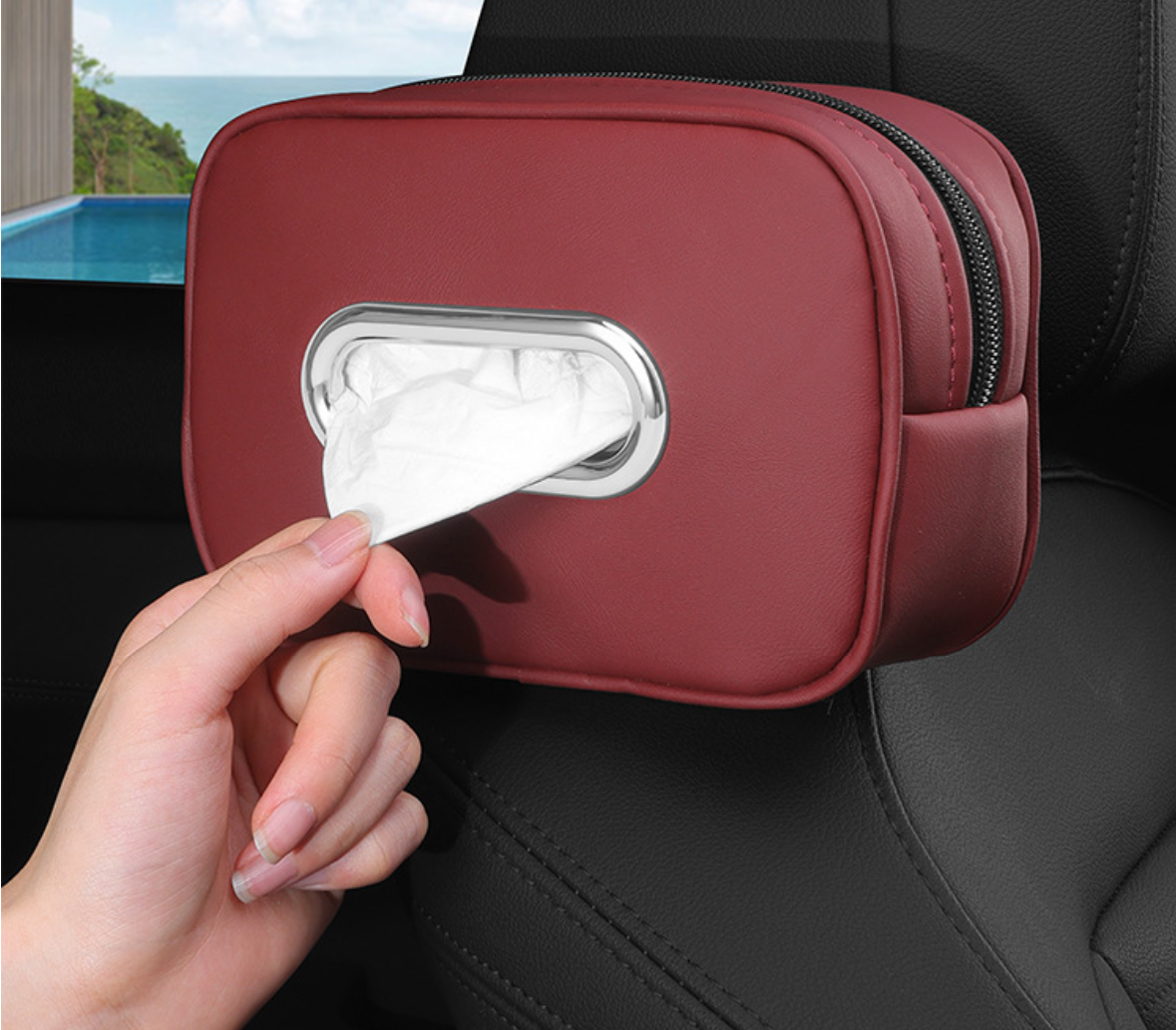 Leather Car Tissue Box