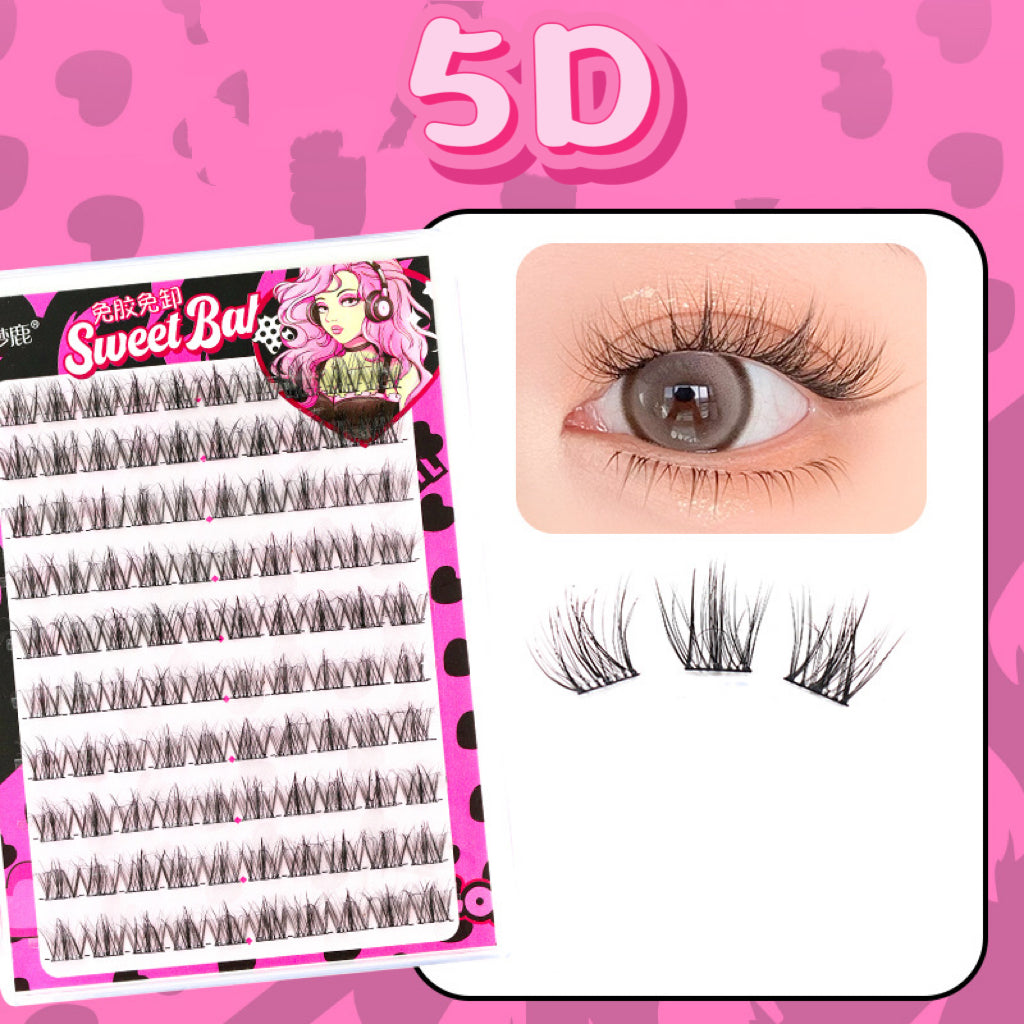 Glue-Free Thick Volume False Eyelashes, 100 Clusters