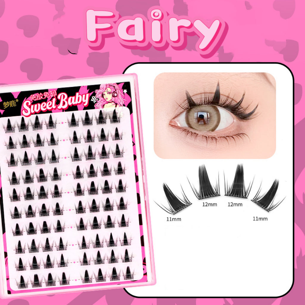Glue-Free Thick Volume False Eyelashes, 100 Clusters