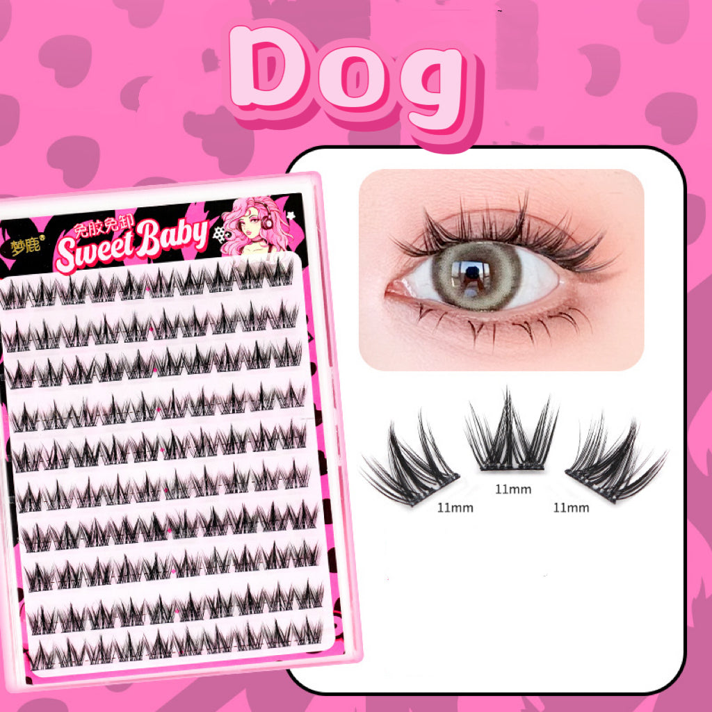 Glue-Free Thick Volume False Eyelashes, 100 Clusters