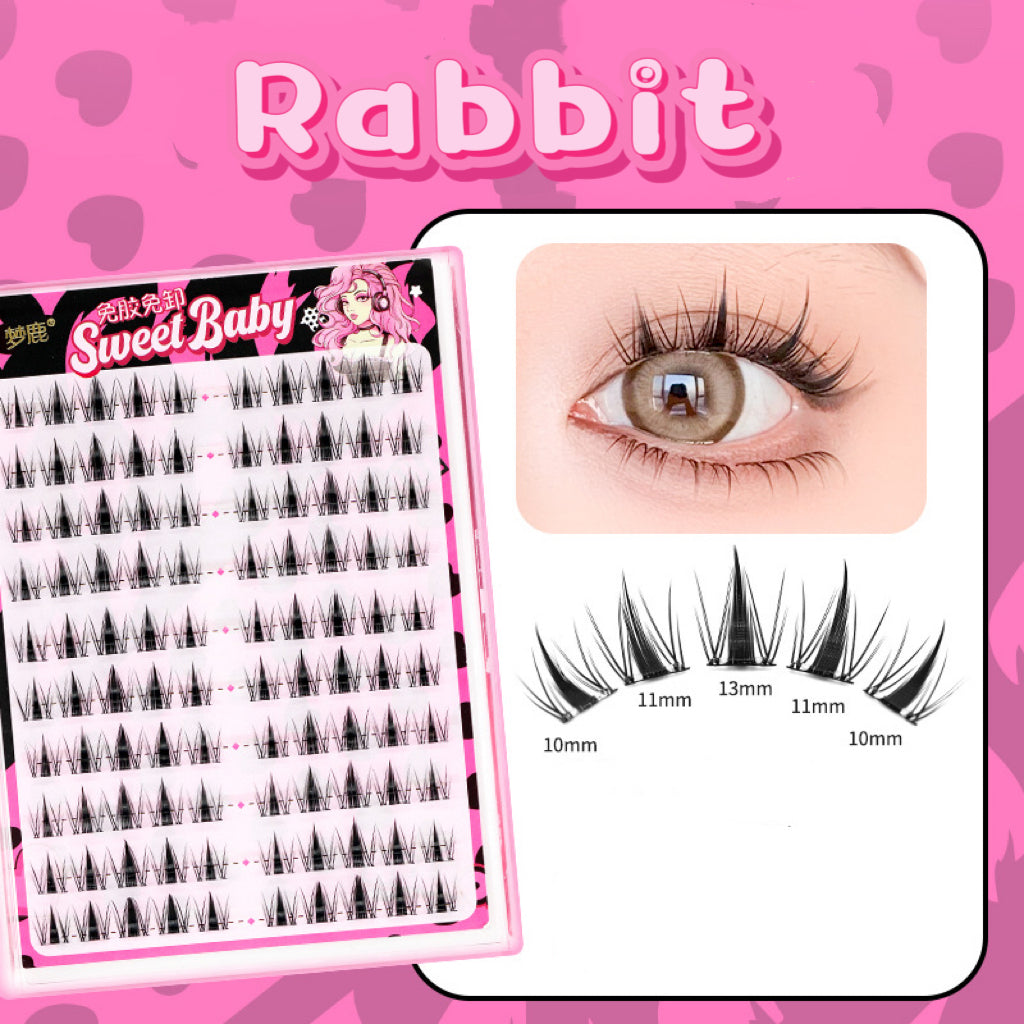 Glue-Free Thick Volume False Eyelashes, 100 Clusters