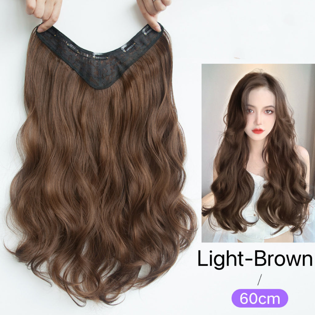 Invisible Hair Extension Wavy Curly Long Synthetic Hairpieces for Women