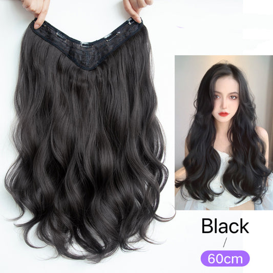 Invisible Hair Extension Wavy Curly Long Synthetic Hairpieces for Women