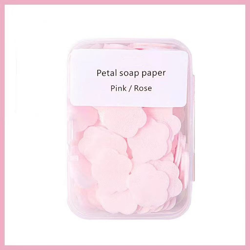 【3 Pcs】Portable Soap Paper, Convenient for Carrying, Mini Petal Soap Sheets in a Box