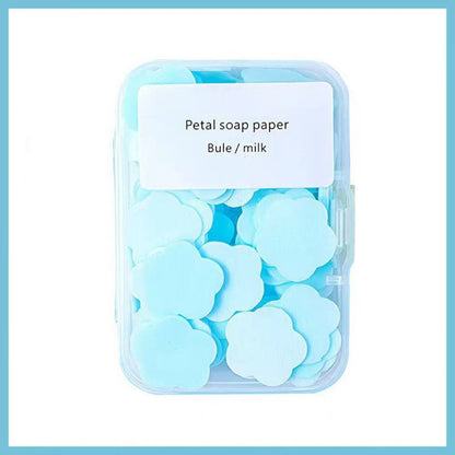 【3 Pcs】Portable Soap Paper, Convenient for Carrying, Mini Petal Soap Sheets in a Box