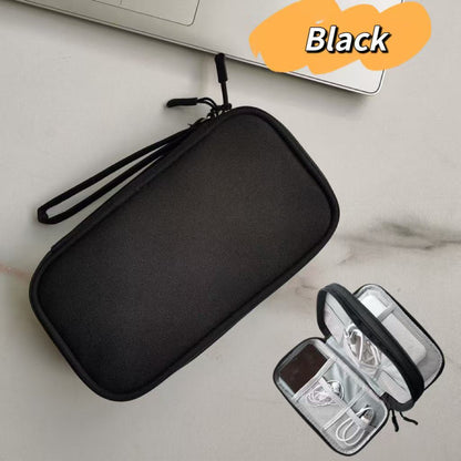 Travel Electronics Organizer - Portable Cable and Charger Storage Bag, Durable Polyester, Mesh Pockets for Accessories, Ideal for Men and Women