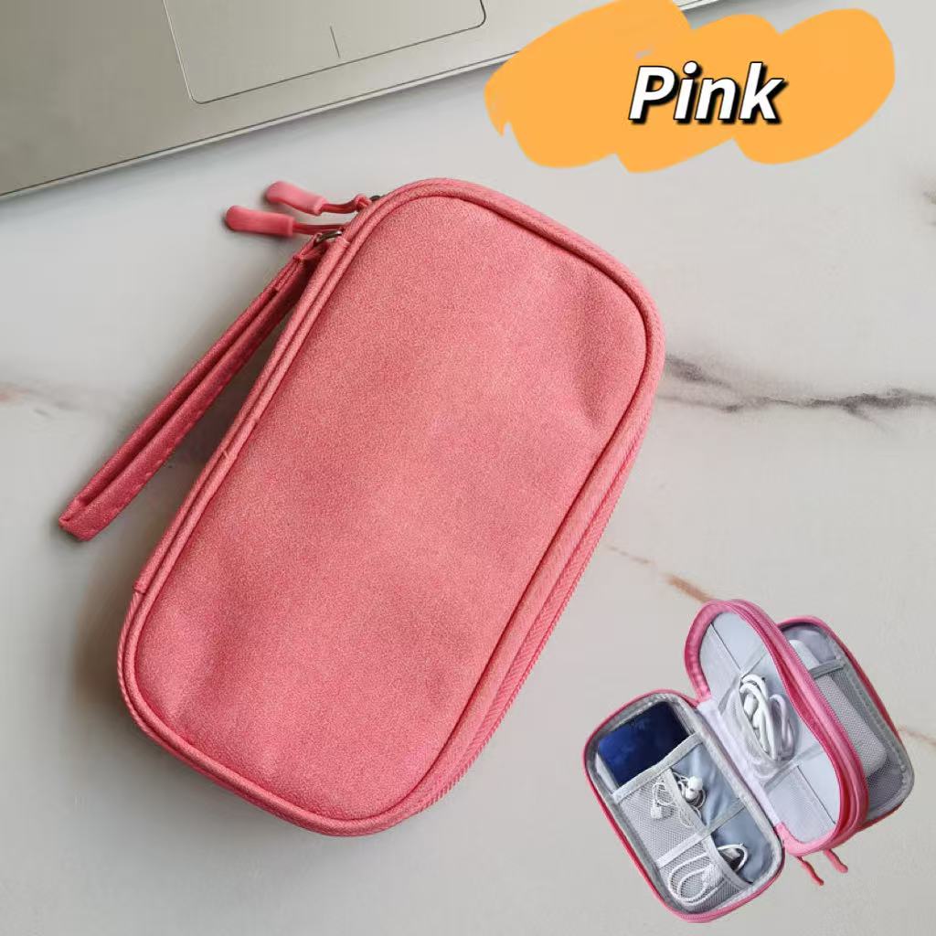 Travel Electronics Organizer - Portable Cable and Charger Storage Bag, Durable Polyester, Mesh Pockets for Accessories, Ideal for Men and Women