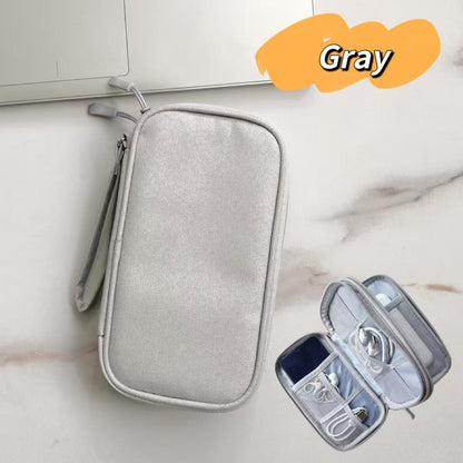 Travel Electronics Organizer - Portable Cable and Charger Storage Bag, Durable Polyester, Mesh Pockets for Accessories, Ideal for Men and Women
