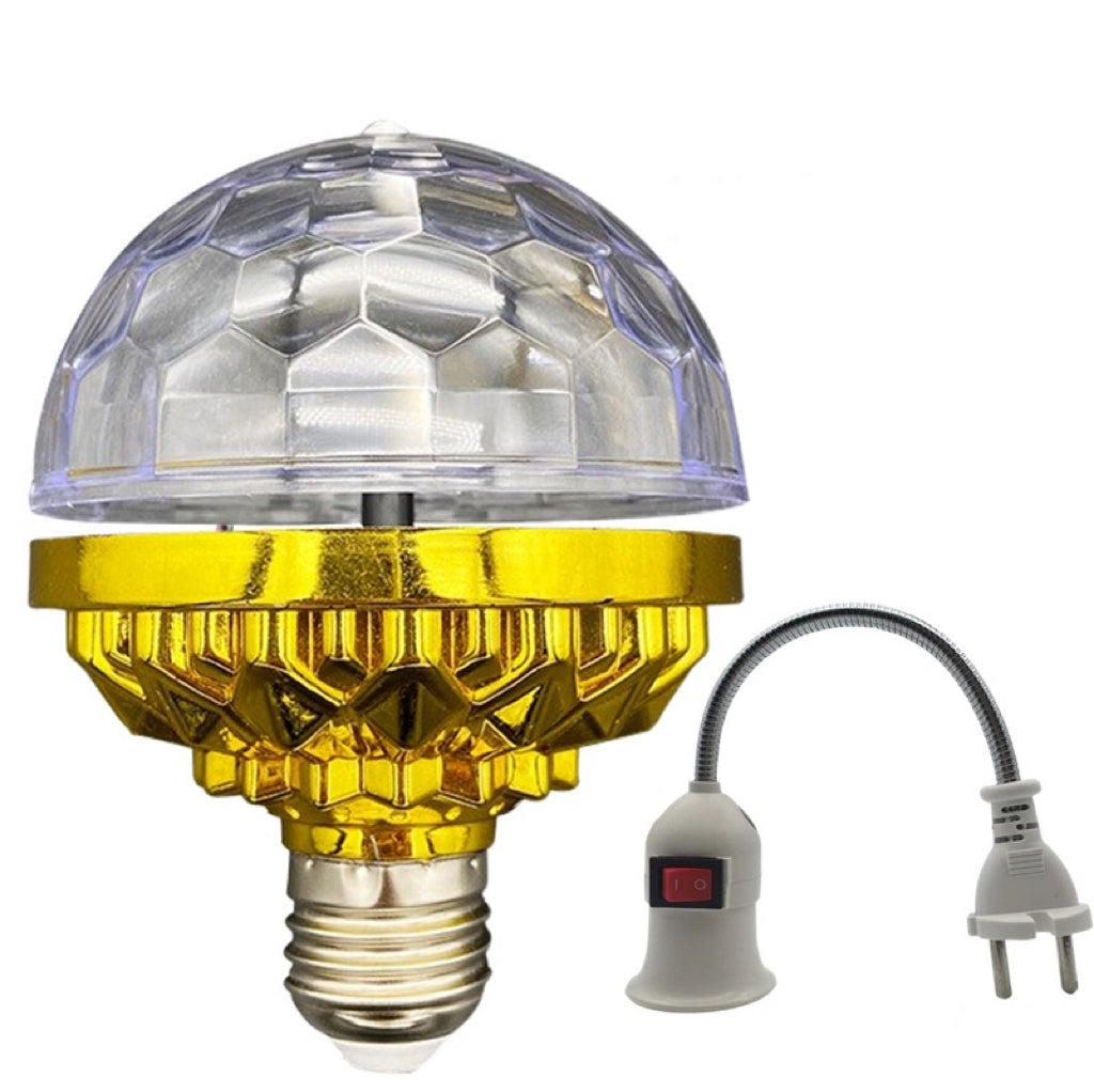 Colorful automatically rotating LED bulb