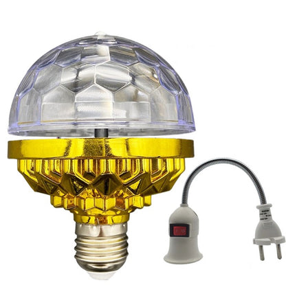 Colorful automatically rotating LED bulb