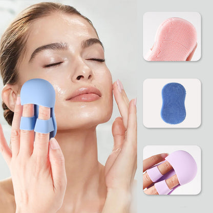 Mini Finger Facial Cleansing Brush，Soft Silicone Massage、Makeup Removal、Portable Face Cleanser