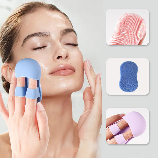 Mini Finger Facial Cleansing Brush，Soft Silicone Massage、Makeup Removal、Portable Face Cleanser