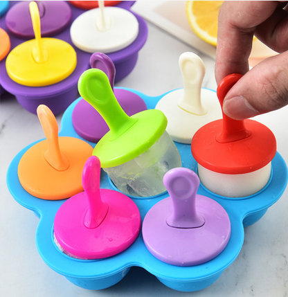Kids DIY 7-Cavity Silicone Popsicle Mold