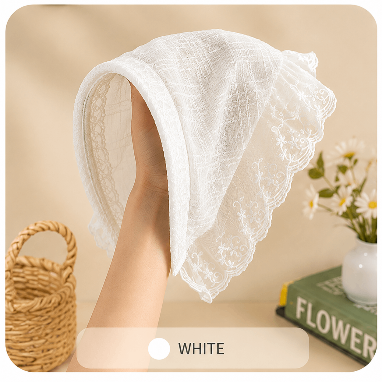 👒2026 New Kids Lace Triangle Scarf – Countryside Style, 2-in-1 Headband & Hair Scarf